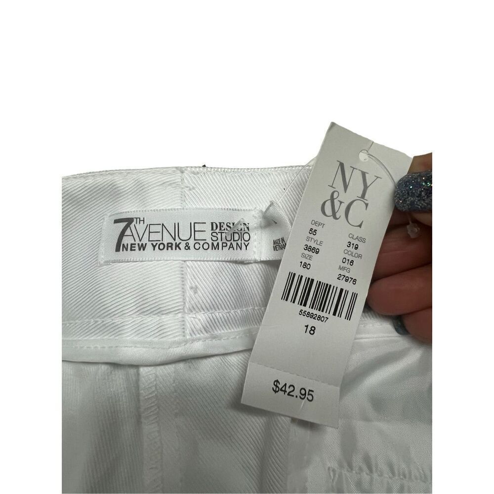 New York & Co 7Th Ave. White Crop Pants Sz 18 NWT - Picture 3 of 7